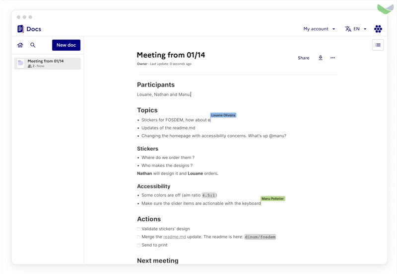 Châu Âu ra mắt ứng dụng Docs miễn phí thay thế Google Docs