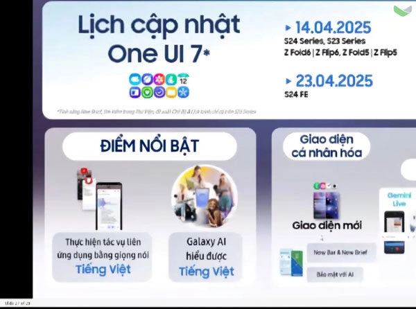 Người dùng Việt háo hức đón chờ One UI 7 từ 14/4