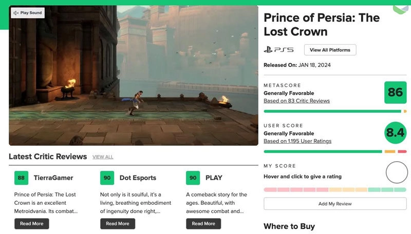Prince of Persia: The Lost Crown Ra Mắt Trên Mobile Ngày 14/4